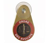 Macaron Ordre des Avocats - Insigne doré Avocat à ventouse - Plaque avocat pour pare-brise