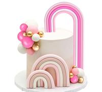 Macaron Rainbow Ball Cake décor coloré Rainbow Cake Topper Pastel coloré Boule Cupcake Topper pour Birthday babyshower Wedding Party