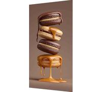 Macarons Diamond Painting Dessert Diamond Painting Kit Complet, Peinture Diamant Adulte Bricolage 5D Cristal Strass Point de Croix Broderie Diamant, Tableau Decoration Murale Cadeau 70x140cm v7-9bd