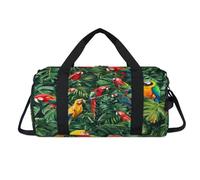Macaw Bird Sac de sport tropical avec compartiment à chaussures Sac de voyage Sac de gym pour femmes, hommes, enfants, filles, garçons