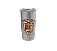 Maccabee's Oil Company Toujours en feu depuis 164 avant notre ère, Menorah Crest Gobelet isotherme en acier inoxydable double paroi