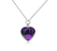 maccbn Art Halloween Collier urne pour cendres d'animal domestique avec pendentif en forme de cœur imperméable avec kit de remplissage Chaîne réglable de 70,1 cm Bijoux souvenir pour chien chat Cadeau