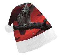 maccbn Bonnet de Père Noël extensible en forme de chouette de Noël pour chant, Nouvel An, cosplay