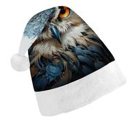 maccbn Bonnet de Père Noël extensible en forme de chouette de Noël pour chant, Nouvel An, cosplay