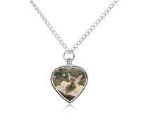 maccbn Book of Wonders Collier urne pour cendres d'animal domestique avec pendentif en forme de cœur étanche avec kit de remplissage Chaîne réglable de 70,1 cm Bijoux souvenir pour chien chat Cadeau