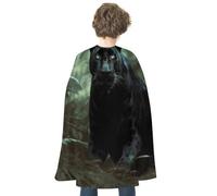 maccbn Cape d'Halloween réversible bleue et rouge de panthère de la forêt, cape médiévale, Renaissance, cosplay, fête d'anniversaire