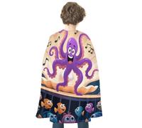 maccbn Cape d'Halloween réversible bleue et rouge en forme de pieuvre médiévale de dessin animé Renaissance Cosplay fête d'anniversaire Déguisement