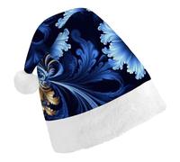 maccbn Chapeau de Père Noël classique bleu extensible pour chant, Nouvel An, cosplay