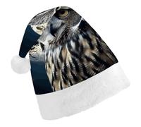 maccbn Chapeau de Père Noël extensible en forme de chouette et de lune pour chant, Nouvel An, cosplay