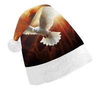 maccbn Chapeau de Père Noël extensible Motif colombe de Noël