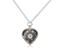 maccbn Clock Art Collier urne pour cendres d'animal domestique avec pendentif en forme de cœur étanche avec kit de remplissage Chaîne réglable de 70,1 cm Bijoux souvenir pour chien chat Cadeau de