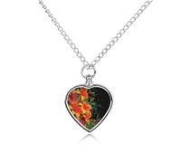 maccbn Collier urne à fleurs hawaïennes pour cendres d'animaux domestiques - Pendentif commémoratif imperméable en forme de cœur avec kit de remplissage - Chaîne réglable de 70,1 cm - Bijoux souvenir