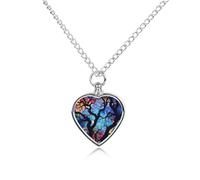 maccbn Collier urne Art abstrait des arbres pour animaux de compagnie - Pendentif commémoratif imperméable en forme de cœur avec kit de remplissage - Chaîne réglable de 70,1 cm - Bijou souvenir pour