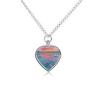 maccbn Collier urne avec pendentif en forme de cœur imperméable avec kit de remplissage - Chaîne réglable de 70,1 cm - Bijou souvenir pour chien et chat - Cadeau de condoléances pour les amoureux des