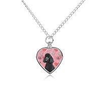 maccbn Collier urne caniche pour animaux domestiques avec pendentif en forme de cœur imperméable avec kit de remplissage - Chaîne réglable de 70,1 cm - Bijou souvenir pour chien et chat - Cadeau de