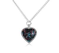 maccbn Collier urne d'astronaute à lumière noire pour cendres - Pendentif commémoratif en forme de cœur imperméable avec kit de remplissage - Chaîne réglable de 70,1 cm - Bijoux souvenir pour chien et