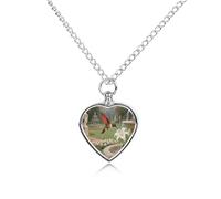 maccbn Collier urne de jardin en forme de colibri pour cendres - Pendentif commémoratif en forme de cœur imperméable avec kit de remplissage - Chaîne réglable de 70,1 cm - Bijou souvenir pour chien et