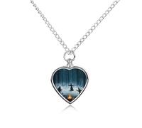 maccbn Collier urne de sorcière forestière pour cendres - Pendentif commémoratif en forme de cœur imperméable avec kit de remplissage - Chaîne réglable de 70,1 cm - Bijou souvenir pour chien et chat
