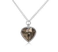 maccbn Collier urne en forme d'aigle à tête blanche avec pendentif en forme de cœur imperméable avec kit de remplissage - Chaîne réglable de 70,1 cm - Bijou souvenir pour chien et chat - Cadeau de