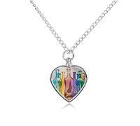 maccbn Collier urne en forme de bouteille de vin pour cendres - Étanche - Pendentif commémoratif en forme de cœur avec kit de remplissage - Chaîne réglable de 70,1 cm - Bijou souvenir pour chien et