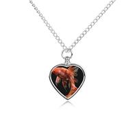 maccbn Collier urne en forme de carpe rouge pour cendres - Pendentif commémoratif imperméable en forme de cœur avec kit de remplissage - Chaîne réglable de 70,1 cm - Bijou souvenir pour chien et chat
