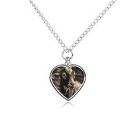maccbn Collier urne en forme de chèvre noire et blanche pour cendres - Pendentif commémoratif imperméable en forme de cœur avec kit de remplissage - Chaîne réglable de 70,1 cm - Bijou souvenir pour