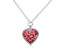 maccbn Collier urne en forme de cœur pour cendres - Étanche - Avec kit de remplissage - Chaîne réglable de 70,1 cm - Bijou souvenir pour chien et chat - Cadeau de condoléances pour les amoureux des