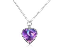 maccbn Collier urne en forme de dragon violet Trippy pour cendres - Pendentif commémoratif en forme de cœur imperméable avec kit de remplissage - Chaîne réglable de 70,1 cm - Bijoux souvenir pour