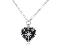 maccbn Collier urne en forme de flocon de neige blanc pour cendres - Pendentif commémoratif imperméable en forme de cœur avec kit de remplissage - Chaîne réglable de 70,1 cm - Bijoux souvenir pour