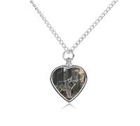 maccbn Collier urne en forme de loup pour cendres - Étanche - Pendentif commémoratif en forme de cœur avec kit de remplissage - Chaîne réglable de 70,1 cm - Bijou souvenir pour chien et chat - Cadeau
