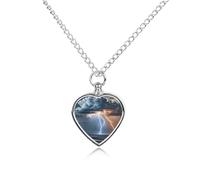 maccbn Collier urne en forme de nuage pour cendres d'animaux domestiques - Pendentif commémoratif étanche en forme de cœur avec kit de remplissage - Chaîne réglable de 70,1 cm - Bijou souvenir pour