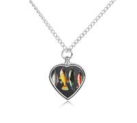maccbn Collier urne en forme de petit appât de pêche pour cendres - Étanche - Pendentif commémoratif en forme de cœur avec kit de remplissage - Chaîne réglable de 70,1 cm - Bijou souvenir pour chien