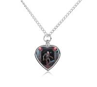 maccbn Collier urne en forme de tête de mort pour cendres d'animaux domestiques - Pendentif commémoratif étanche en forme de cœur avec kit de remplissage - Chaîne réglable de 70,1 cm - Bijou souvenir