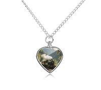 maccbn Collier urne en forme de train pour cendres - Étanche - Pendentif commémoratif en forme de cœur avec kit de remplissage - Chaîne réglable de 70,1 cm - Bijou souvenir pour chien et chat - Cadeau