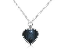 maccbn Collier urne en forme d'ours noir pour cendres d'animaux domestiques - Pendentif commémoratif imperméable en forme de cœur avec kit de remplissage - Chaîne réglable de 70,1 cm - Bijou souvenir