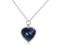maccbn Collier urne étanche en forme de cœur avec kit de remplissage - Chaîne réglable de 70,1 cm - Bijou souvenir pour chien et chat - Cadeau de condoléances pour les amoureux des animaux domestiques