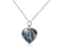 maccbn Collier urne fantôme d'Halloween pour cendres - Pendentif commémoratif imperméable en forme de cœur avec kit de remplissage - Chaîne réglable de 70,1 cm - Bijou souvenir pour chien et chat
