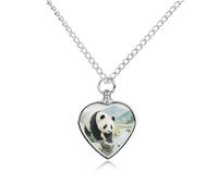 maccbn Collier urne funéraire en forme de panda pour cendres - Étanche - Avec kit de remplissage - Chaîne réglable de 70,1 cm - Bijou souvenir pour chien et chat - Cadeau de condoléances pour les