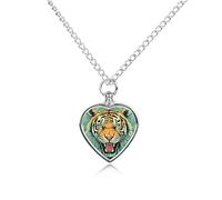 maccbn Collier urne funéraire imperméable avec motif tête de tigre pour cendres d'animaux domestiques avec kit de remplissage - Chaîne réglable de 70,1 cm - Bijoux souvenir pour chien et chat - Cadeau