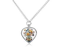 maccbn Collier urne funéraire pour cendres d'animaux domestiques de style art populaire avec kit de remplissage, chaîne réglable de 70,1 cm, bijou souvenir pour chien, chat, cadeau de condoléances