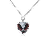maccbn Collier urne gothique en forme d'ailes d'ange pour animaux de compagnie - Pendentif commémoratif étanche en forme de cœur avec kit de remplissage - Chaîne réglable de 70,1 cm - Bijou souvenir