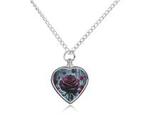 maccbn Collier urne gothique rose pour cendres d'animal domestique avec pendentif en forme de cœur imperméable avec kit de remplissage 70,1 cm chaîne réglable souvenir pour chien chat cadeau de
