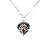 maccbn Collier urne Hungry Like A Wolf pour cendres d'animaux domestiques - Pendentif commémoratif imperméable en forme de cœur avec kit de remplissage - Chaîne réglable de 70,1 cm - Bijou souvenir