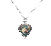 maccbn Collier urne imperméable en forme de coquillage d'océan pour cendres - Pendentif commémoratif en forme de cœur avec kit de remplissage - Chaîne réglable de 70,1 cm - Bijou souvenir pour chien