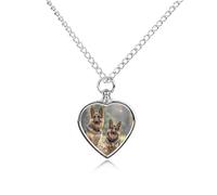 maccbn Collier urne imperméable en forme de cœur avec kit de remplissage - Chaîne réglable de 70,1 cm - Bijou souvenir pour chien et chat - Cadeau de condoléances pour les amoureux des animaux