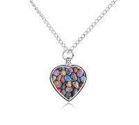 maccbn Collier urne Pebbles And Rocks pour cendres d'animaux domestiques - Pendentif commémoratif en forme de cœur imperméable avec kit de remplissage - Chaîne réglable de 70,1 cm - Bijou souvenir