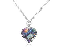 maccbn Collier urne rétro coloré pour cendres d'animaux domestiques - Pendentif commémoratif en forme de cœur imperméable avec kit de remplissage - Chaîne réglable de 70,1 cm - Bijoux souvenir pour