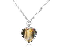 maccbn Llamazing Forest Collier urne imperméable en forme de cœur avec kit de remplissage Chaîne réglable de 70,1 cm Bijoux souvenir pour chien chat Cadeau de condoléances pour les amoureux des