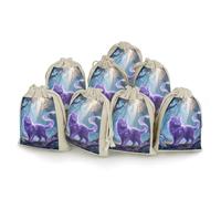 maccbn Lot de 8 sacs en mousseline de coton naturel réutilisables avec cordon de serrage - Pochettes cadeaux vides fantaisie en forme de chat pour thé, bijoux, sachets de mariage, cadeaux de vacances