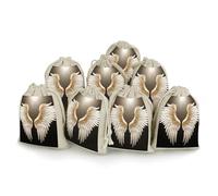 maccbn Lot de 8 sacs en mousseline de coton naturel réutilisables avec cordon de serrage - Pochettes vides en forme d'aile d'ange pour thé, bijoux, sachets de mariage, cadeaux de vacances, 12,7 x 17,8